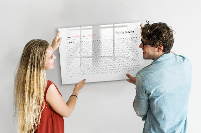 Magnetic dry erase board Wood panels pattern