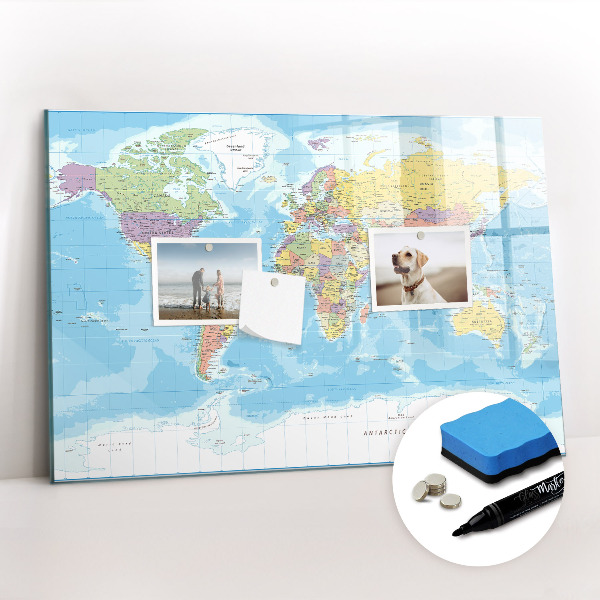 Dry erase magnetic board Decorative marble