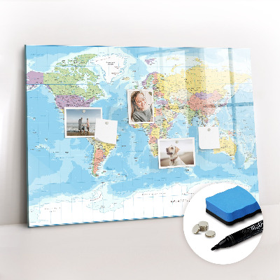 Dry erase magnetic board Decorative marble