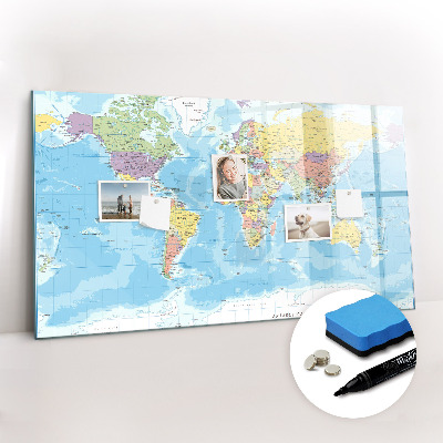 Dry erase magnetic board Decorative marble
