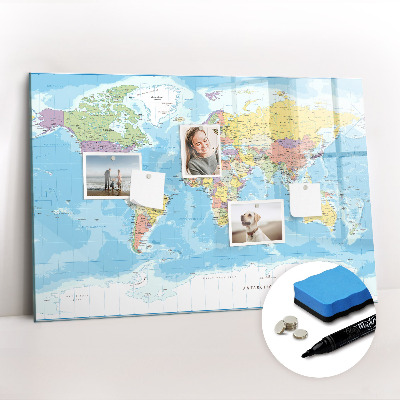Dry erase magnetic board Decorative marble
