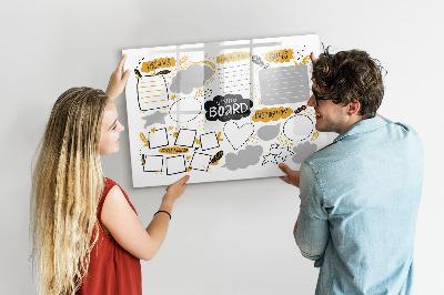 Dry erase magnetic board Decorative marble