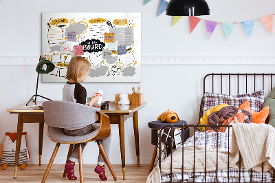 Dry erase magnetic board Decorative marble