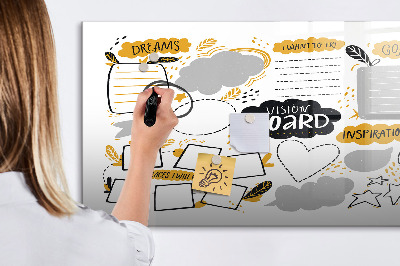 Dry erase magnetic board Decorative marble