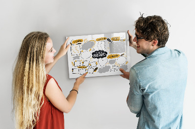 Dry erase magnetic board Decorative marble