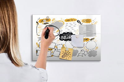 Dry erase magnetic board Decorative marble