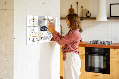 Dry erase magnetic board Decorative marble
