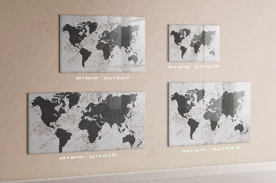 Magnetic dry erase board World map