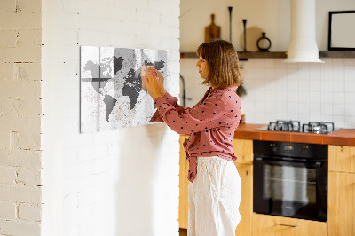 Magnetic dry erase board World map