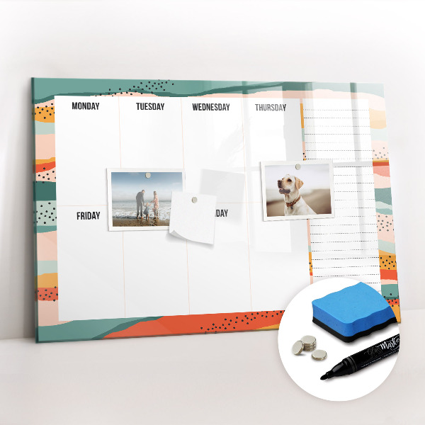 Dry erase magnetic board World map concrete