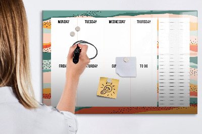 Dry erase magnetic board World map concrete