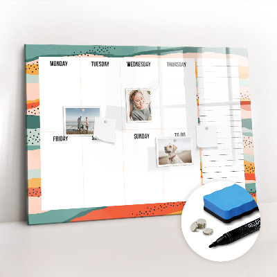 Dry erase magnetic board World map concrete
