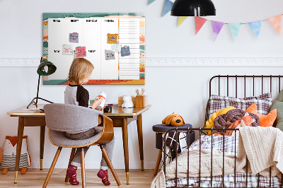 Dry erase magnetic board World map concrete