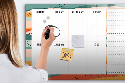 Dry erase magnetic board World map concrete