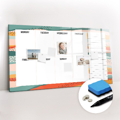 Dry erase magnetic board World map concrete