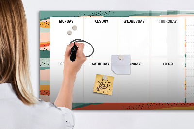Dry erase magnetic board World map concrete