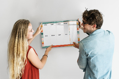 Dry erase magnetic board World map concrete