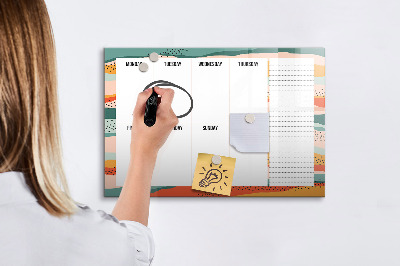 Dry erase magnetic board World map concrete