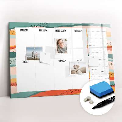 Dry erase magnetic board World map concrete