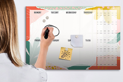 Magnetic drawing board Retro weekly planner