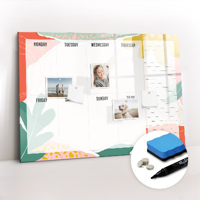 Magnetic dry erase board Retro weekly planner