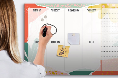 Magnetic drawing board Retro weekly planner