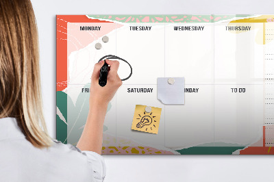 Magnetic dry erase board Retro weekly planner