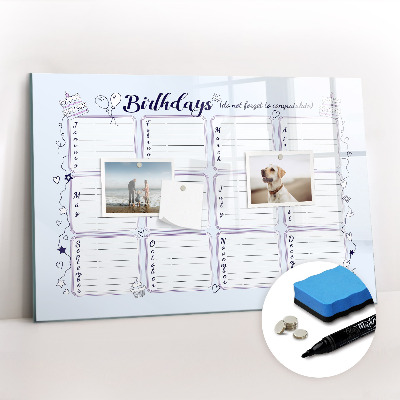 Magnetic dry erase board Small white flowers