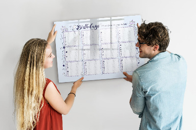 Magnetic dry erase board Small white flowers