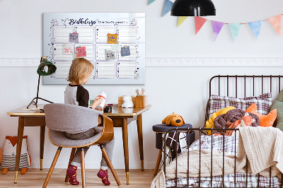 Magnetic dry erase board Small white flowers
