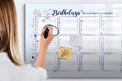 Magnetic dry erase board Small white flowers