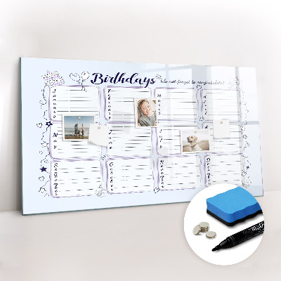 Magnetic dry erase board Small white flowers