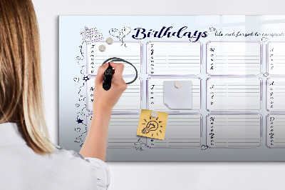 Magnetic dry erase board Small white flowers