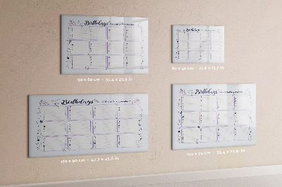 Magnetic dry erase board Small white flowers