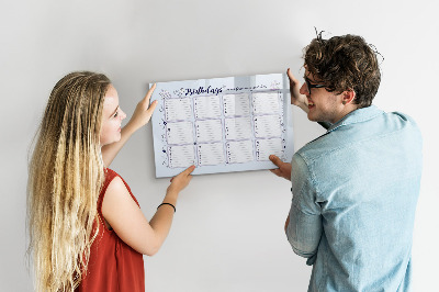 Magnetic dry erase board Small white flowers