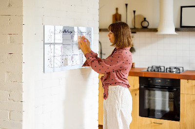 Magnetic dry erase board Small white flowers