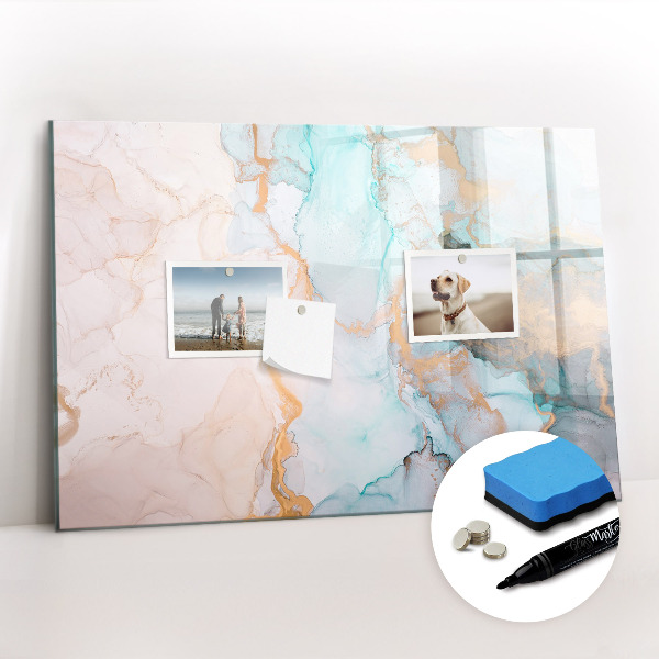 Dry erase magnetic board Decorative marble