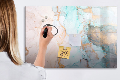 Dry erase magnetic board Decorative marble