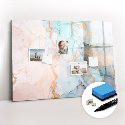 Dry erase magnetic board Decorative marble