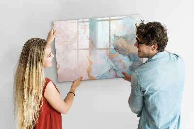 Dry erase magnetic board Decorative marble