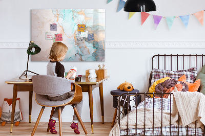 Dry erase magnetic board Decorative marble
