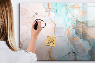 Dry erase magnetic board Decorative marble