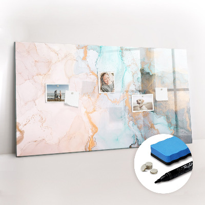Dry erase magnetic board Decorative marble