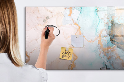 Dry erase magnetic board Decorative marble
