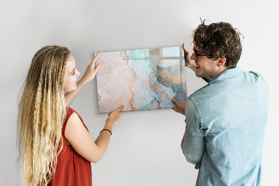 Dry erase magnetic board Decorative marble