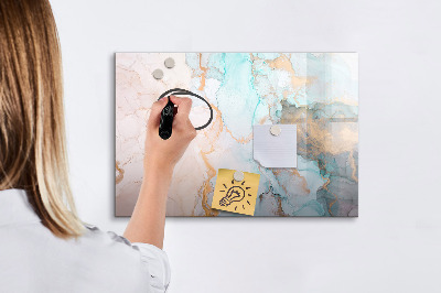 Dry erase magnetic board Decorative marble