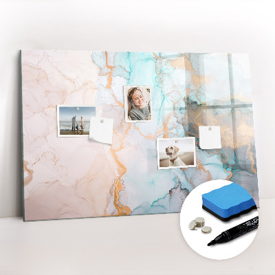 Dry erase magnetic board Decorative marble