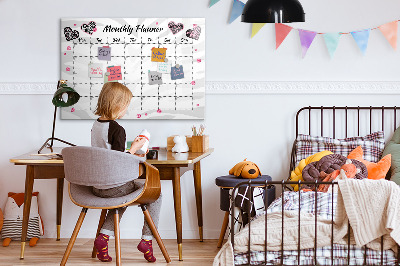 Dry erase magnetic board Golden tropical leaves