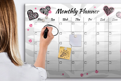 Dry erase magnetic board Golden tropical leaves