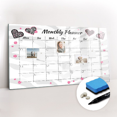Dry erase magnetic board Golden tropical leaves